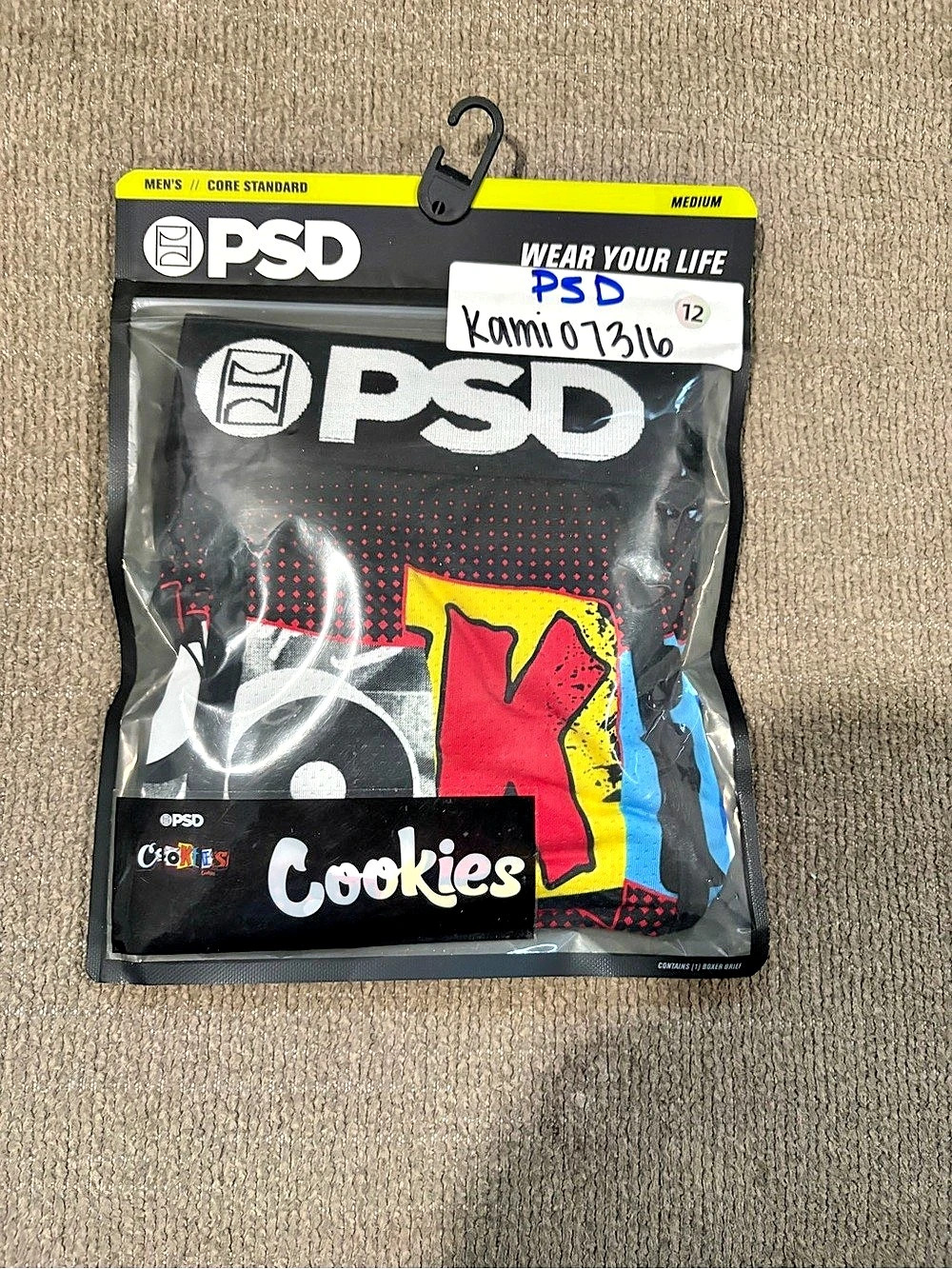 PSD Cookies Men's Boxer Briefs Black & Red Size Medium NWT AT-9/12